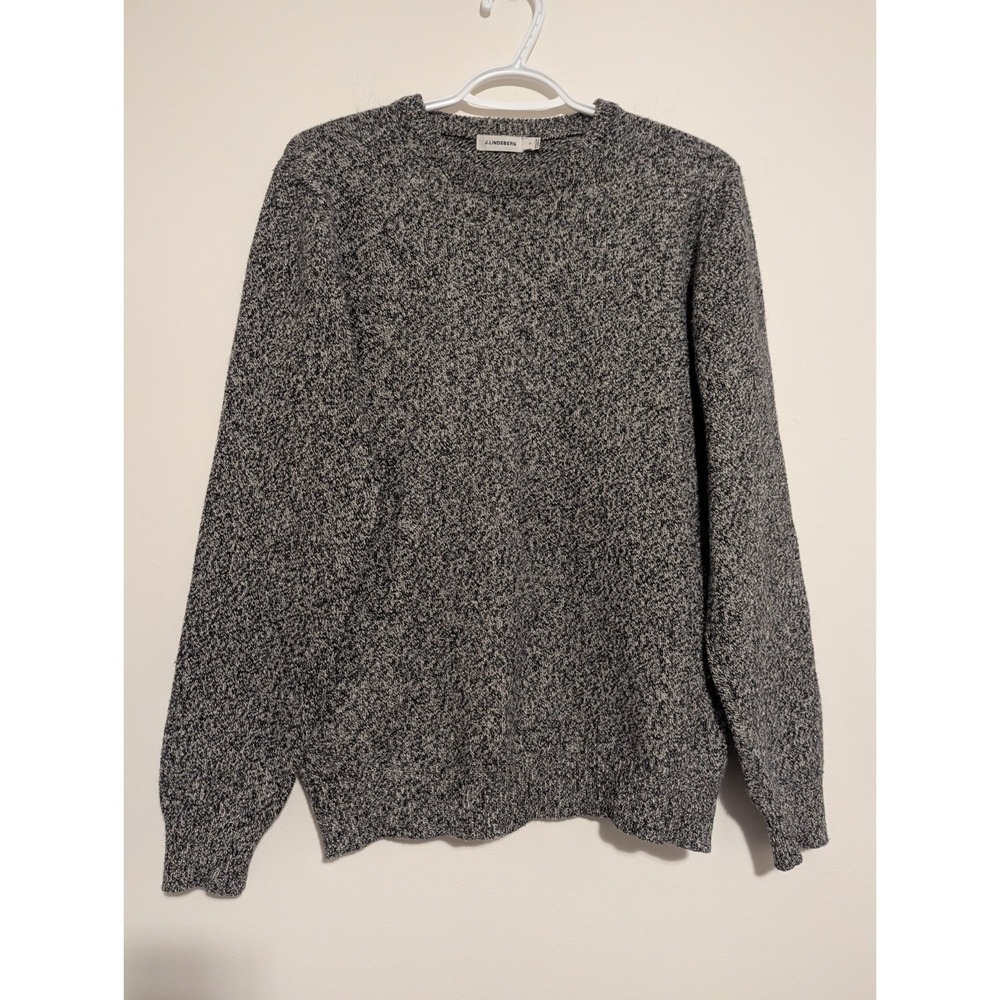 J. Lindeberg Golf Men's Small 100% Merino Wool Crewneck Long Sleeve Sweater Gray